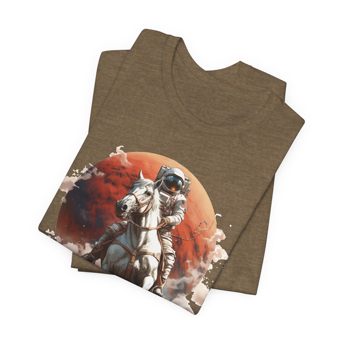 Cosmic Cowboy: Bella Canvas T-shirt with Astronaut and Horse