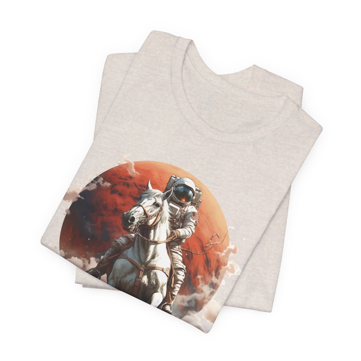 Cosmic Cowboy: Bella Canvas T-shirt with Astronaut and Horse