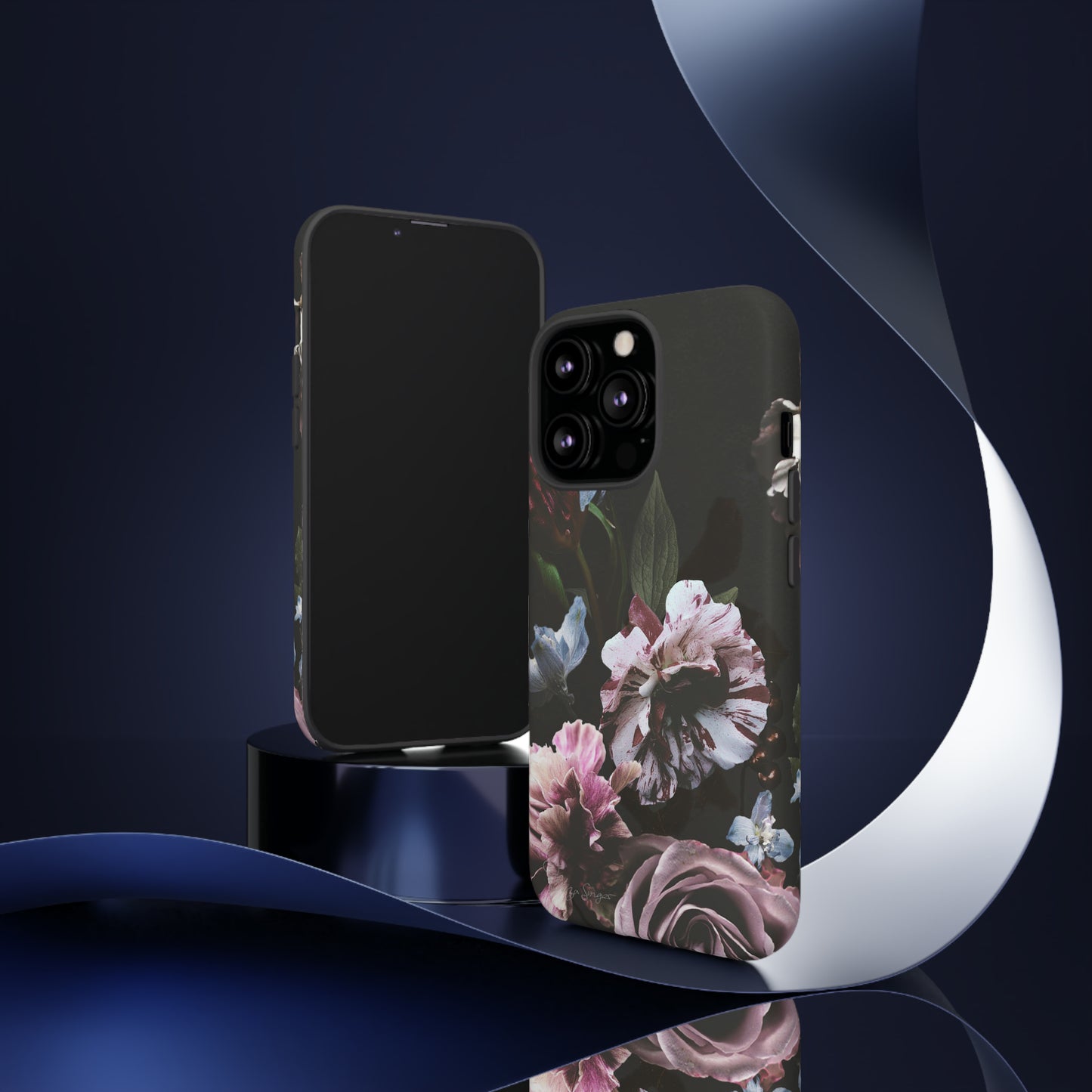 Dutch Floral Elegance: Botany Dutch Flowers Black iPhone Tough Protective Case. A stylish blend of Flowers in muted colors, compatible with iPhone 15, 14, 13, XS, XR Pro/Max/Mini/P/Plus. Unleash the beauty of muted tones with durability and style. #ElizaSinger #PhoneCase #FloralDesign