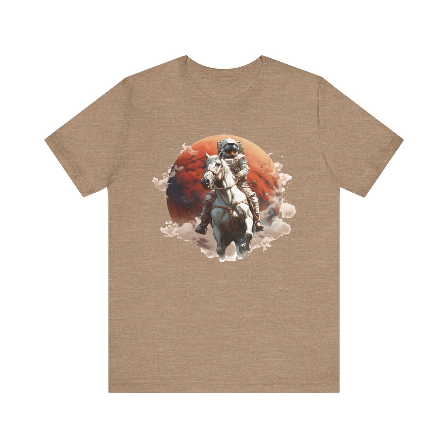 Cosmic Cowboy: Bella Canvas T-shirt with Astronaut and Horse