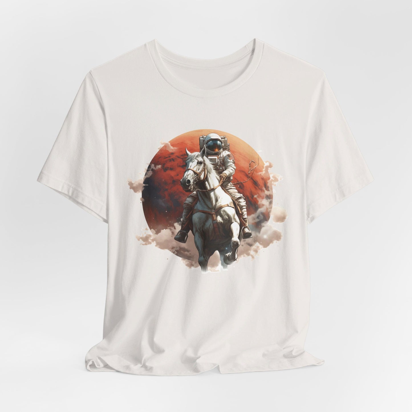 Cosmic Cowboy: Bella Canvas T-shirt with Astronaut and Horse