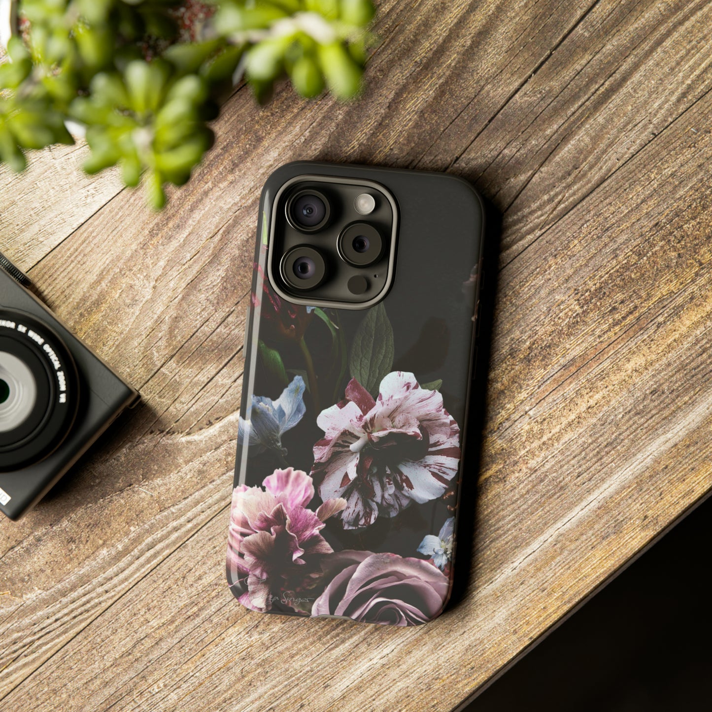 Dutch Floral Elegance: Botany Dutch Flowers Black iPhone Tough Protective Case. A stylish blend of Flowers in muted colors, compatible with iPhone 15, 14, 13, XS, XR Pro/Max/Mini/P/Plus. Unleash the beauty of muted tones with durability and style. #ElizaSinger #PhoneCase #FloralDesign