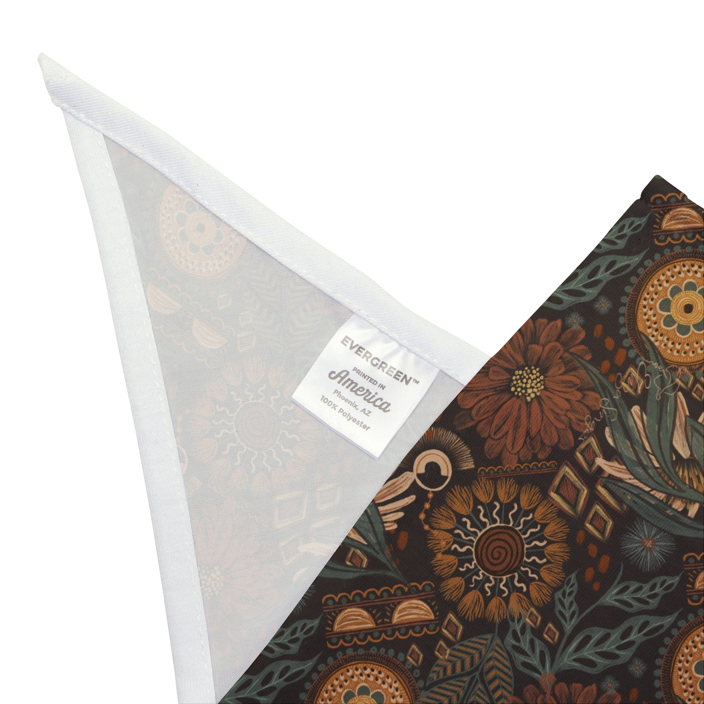 Immerse your pup in Bohemian Bliss with our exclusive dog bandana/wild rag. Earth-toned hues, hand-illustrated daisies, and tribal elements come together in perfect harmony. This boho-inspired accessory not only adds style but is also a testament to craftsmanship. Available exclusively at Eliza Singer, it's not just a bandana; it's an expression of individuality, comfort, and the free-spirited nature of your cherished companion.