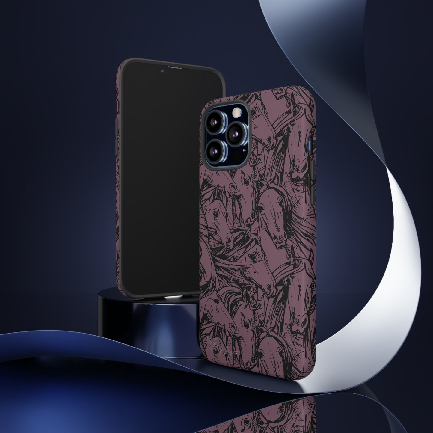 Gallop in Style: Horse Art Western Design iPhone Tough Protective Cover. Featuring a Scribble Horse Drawing, this equestrian-themed case is compatible with iPhone 15, 14, 13, XS, XR Pro/Max/Mini/P/Plus. Unleash the Rider in You with Style and Durability. #ElizaSinger #PhoneCase #EquestrianStyle