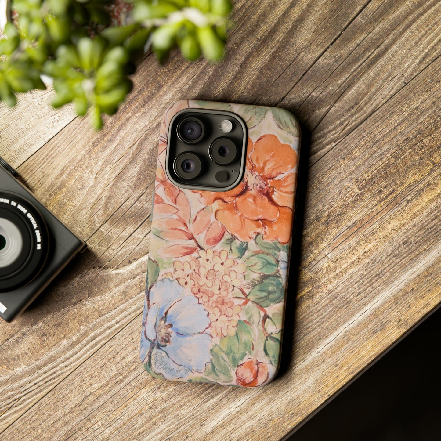 Pastel Petals: Botany Pastel Flowers iPhone Tough Protective Cover. A gentle blend of Flowers in muted pastel colors, compatible with iPhone 15, 14, 13, XS, XR Pro/Max/Mini/P/Plus. Unleash Nature's Tranquility with Durability and Style. #ElizaSinger #PhoneCase #FloralDesign