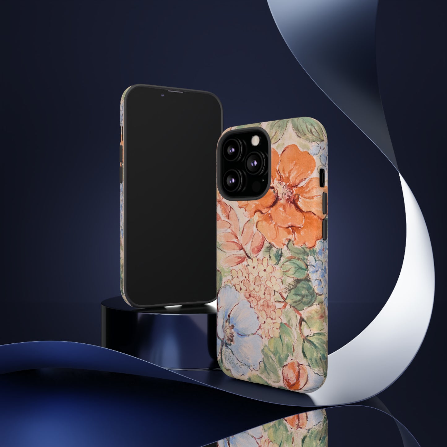 Pastel Petals: Botany Pastel Flowers iPhone Tough Protective Cover. A gentle blend of Flowers in muted pastel colors, compatible with iPhone 15, 14, 13, XS, XR Pro/Max/Mini/P/Plus. Unleash Nature's Tranquility with Durability and Style. #ElizaSinger #PhoneCase #FloralDesign