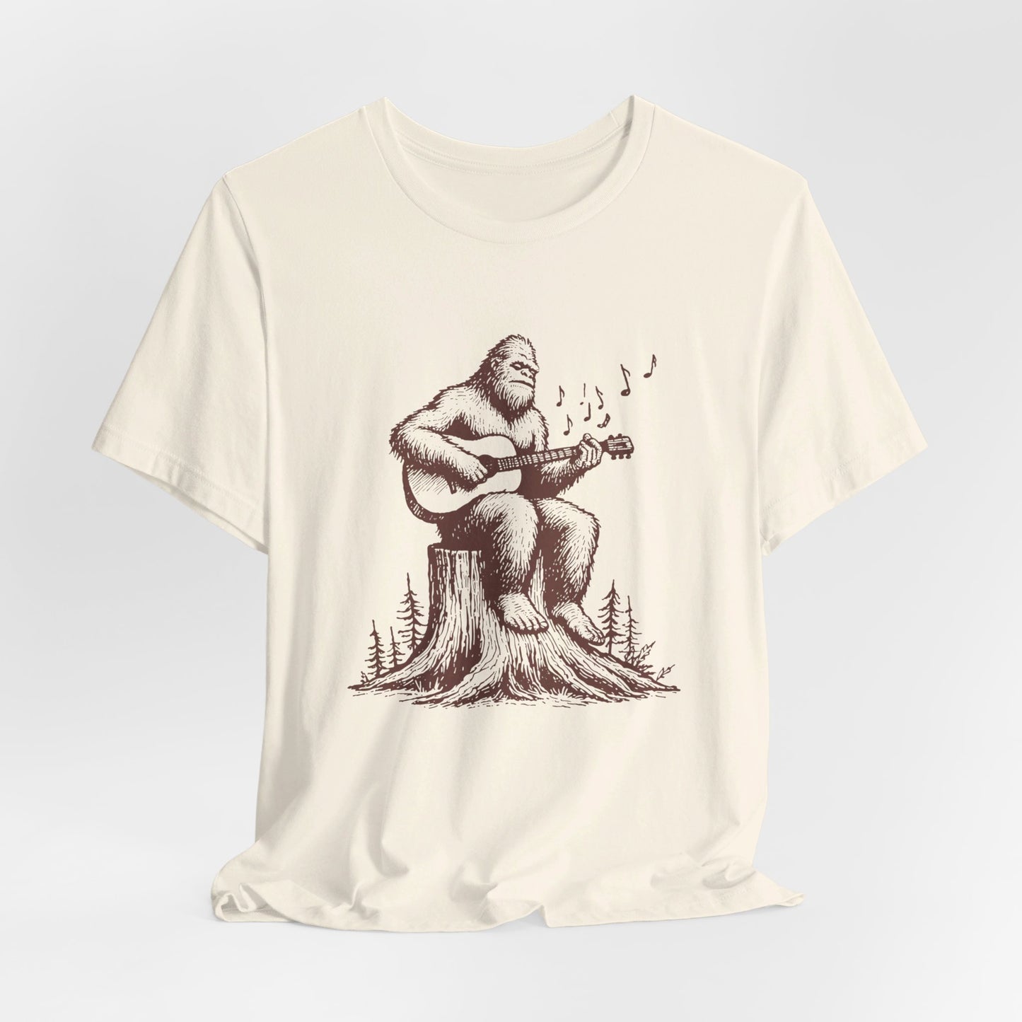 Sasquatch Serenade: Bella Canvas T-shirt with Bigfoot
