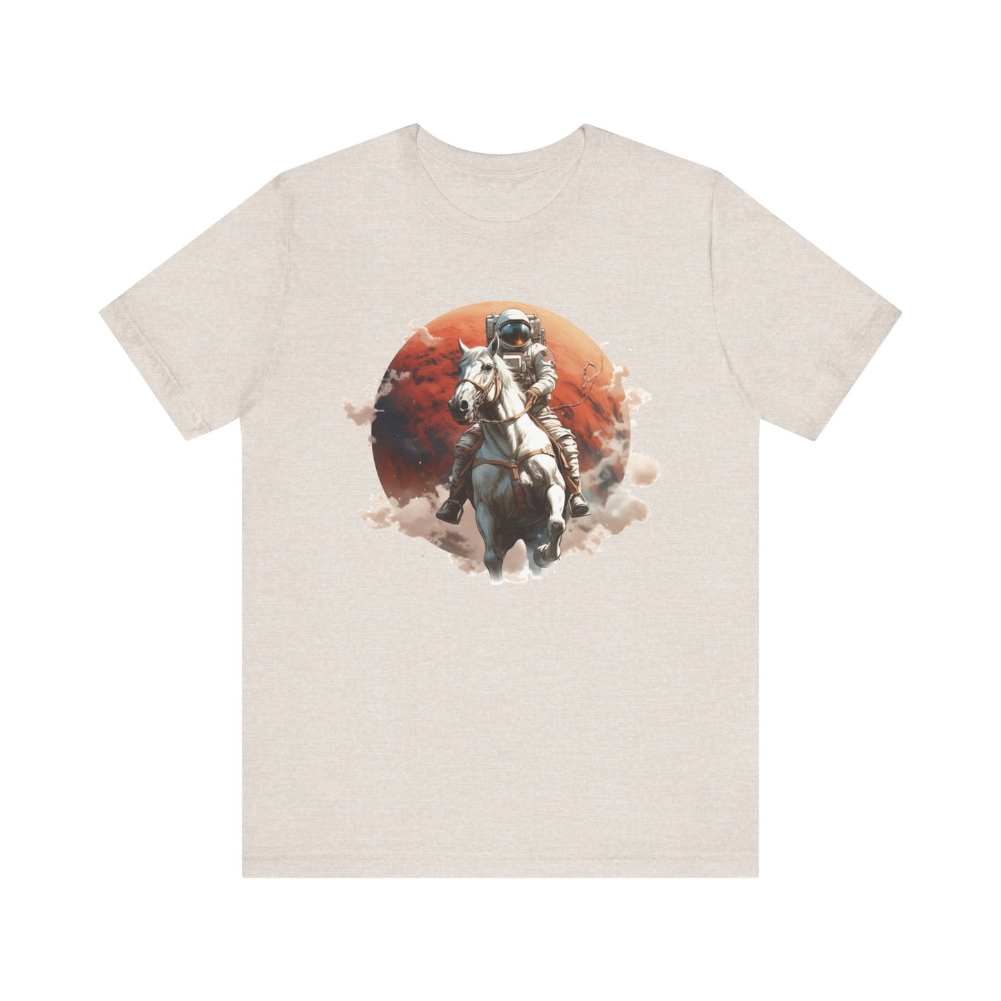 Cosmic Cowboy: Bella Canvas T-shirt with Astronaut and Horse