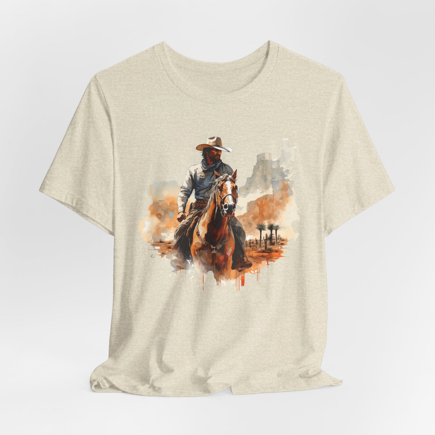 Lone Ranger: Bella Canvas T-shirt with Cowboy in Desert