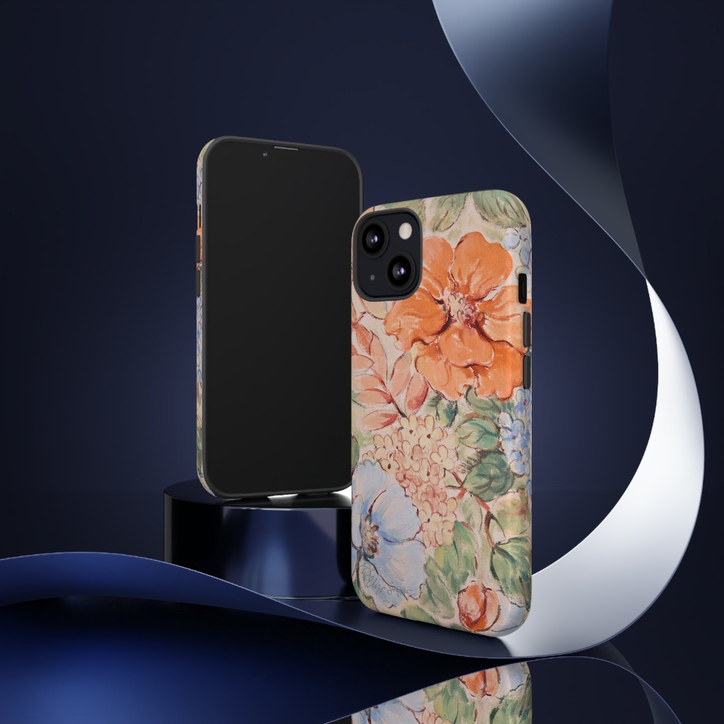 Pastel Petals: Botany Pastel Flowers iPhone Tough Protective Cover. A gentle blend of Flowers in muted pastel colors, compatible with iPhone 15, 14, 13, XS, XR Pro/Max/Mini/P/Plus. Unleash Nature's Tranquility with Durability and Style. #ElizaSinger #PhoneCase #FloralDesign