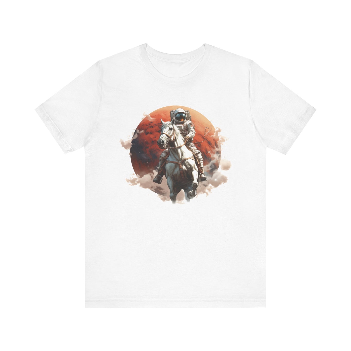 Cosmic Cowboy: Bella Canvas T-shirt with Astronaut and Horse