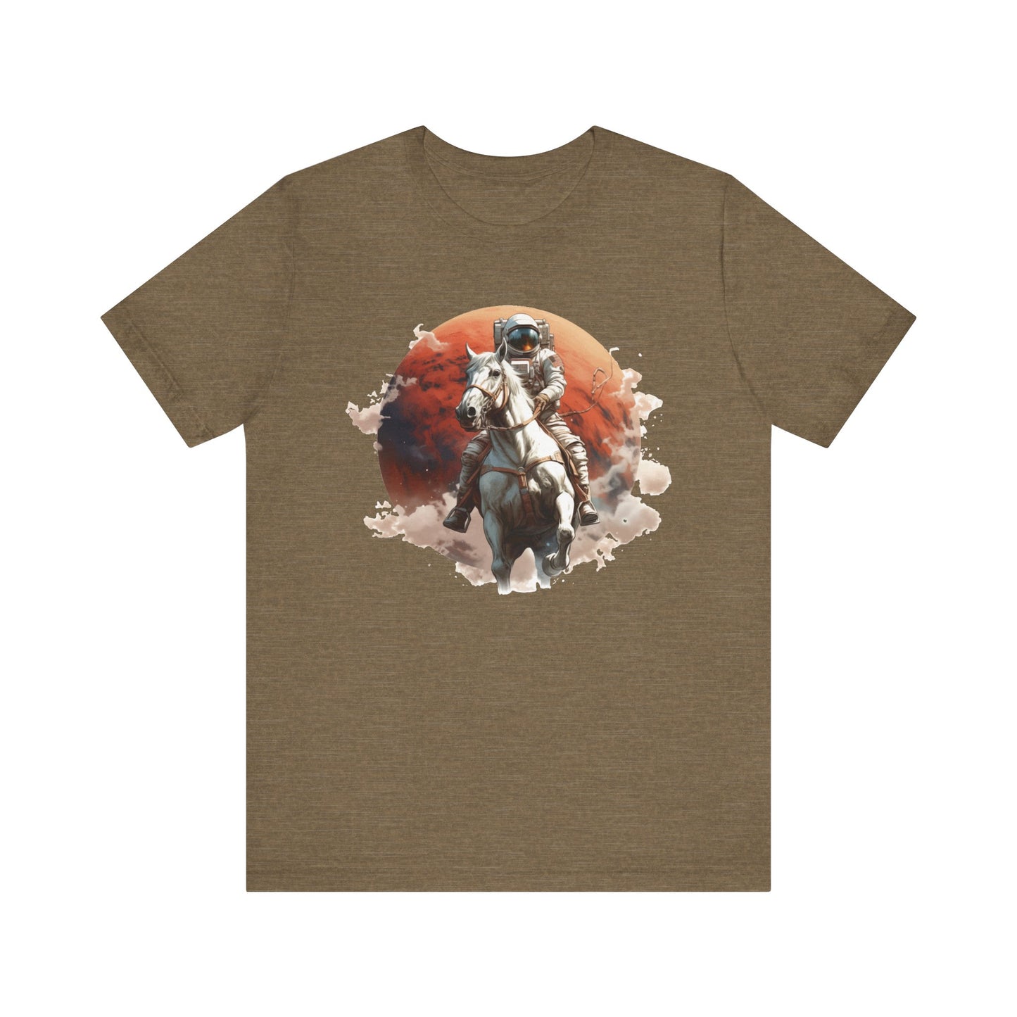 Cosmic Cowboy: Bella Canvas T-shirt with Astronaut and Horse