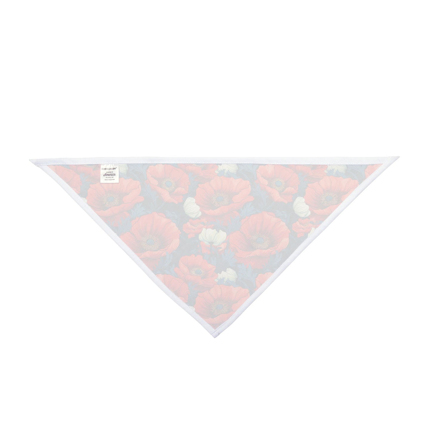 "Step into a field of vibrant charm with our Poppy Fields Dog Bandana/Wild Rag. Red poppies with touches of white on a vibrant blue background create a lively and eye-catching look. Crafted from soft-spun polyester, this bandana/wild rag ensures both comfort and durability. Explore exclusive pet fashion at Eliza Singer, where each piece is a celebration of nature's vibrant beauty, designed for the discerning pet enthusiast.