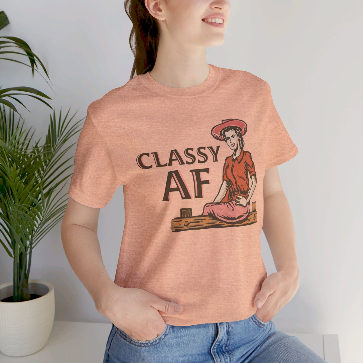Sassy Elegance: Bella Canvas Unisex T-shirt with Vintage Cowgirl Charm
