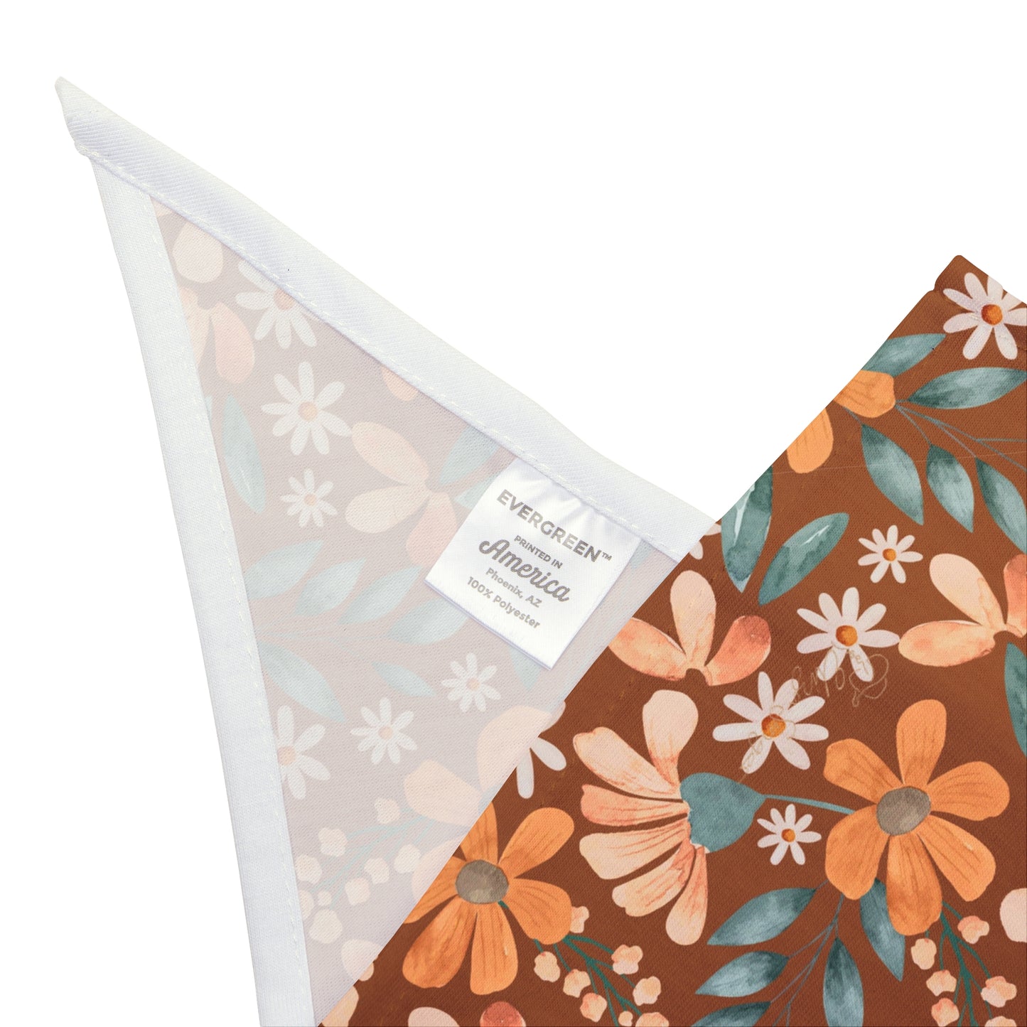 Elevate your pup's country charm with our Daisy Delight Dog Bandana/Wild Rag. The brown background adorned with painted daisy-style flowers adds a touch of rustic elegance to your furry friend's wardrobe. Crafted from soft-spun polyester, this wild rag ensures comfort and style on every adventure. Your dog will stand out in the crowd with this exclusive design, available only at Eliza Singer. Make every walk a fashionable statement.