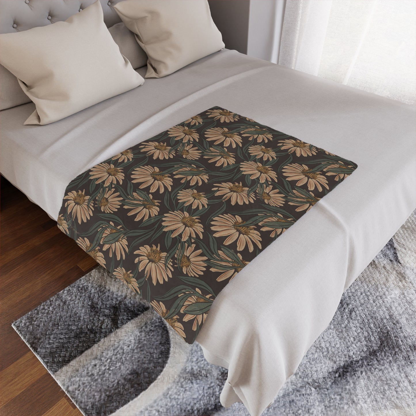 Boho Daisy Minky Blanket