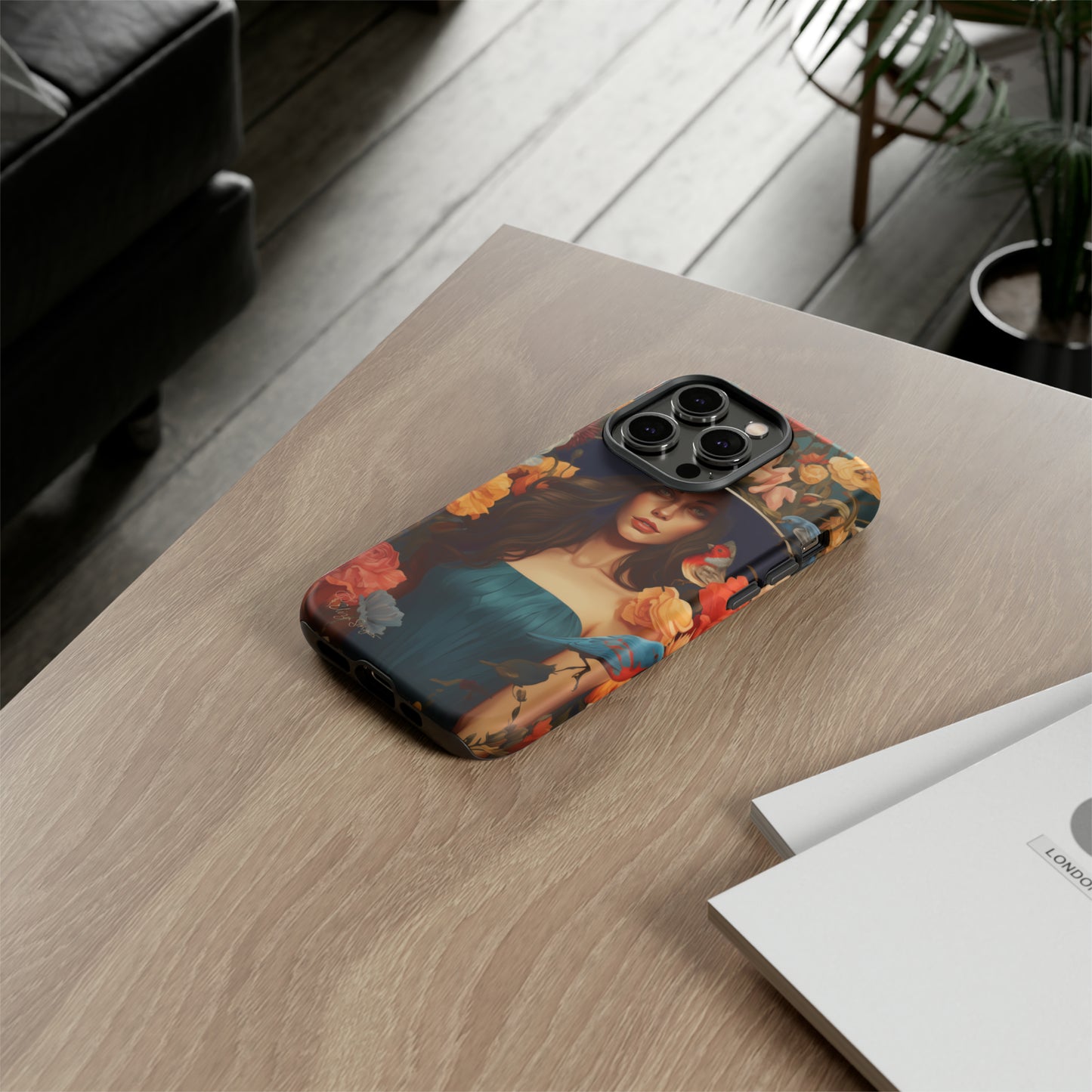 Dark Elegance Unveiled: Explore our Tough Cell Phone Case with a captivating dark background and a woman adorned with a hat amid blooming flowers. This edition seamlessly blends sophistication with robust protection, showcasing the allure of dark elegance. Elevate your style and shield your device. #ElizaSinger #PhoneCase #ElegantProtection