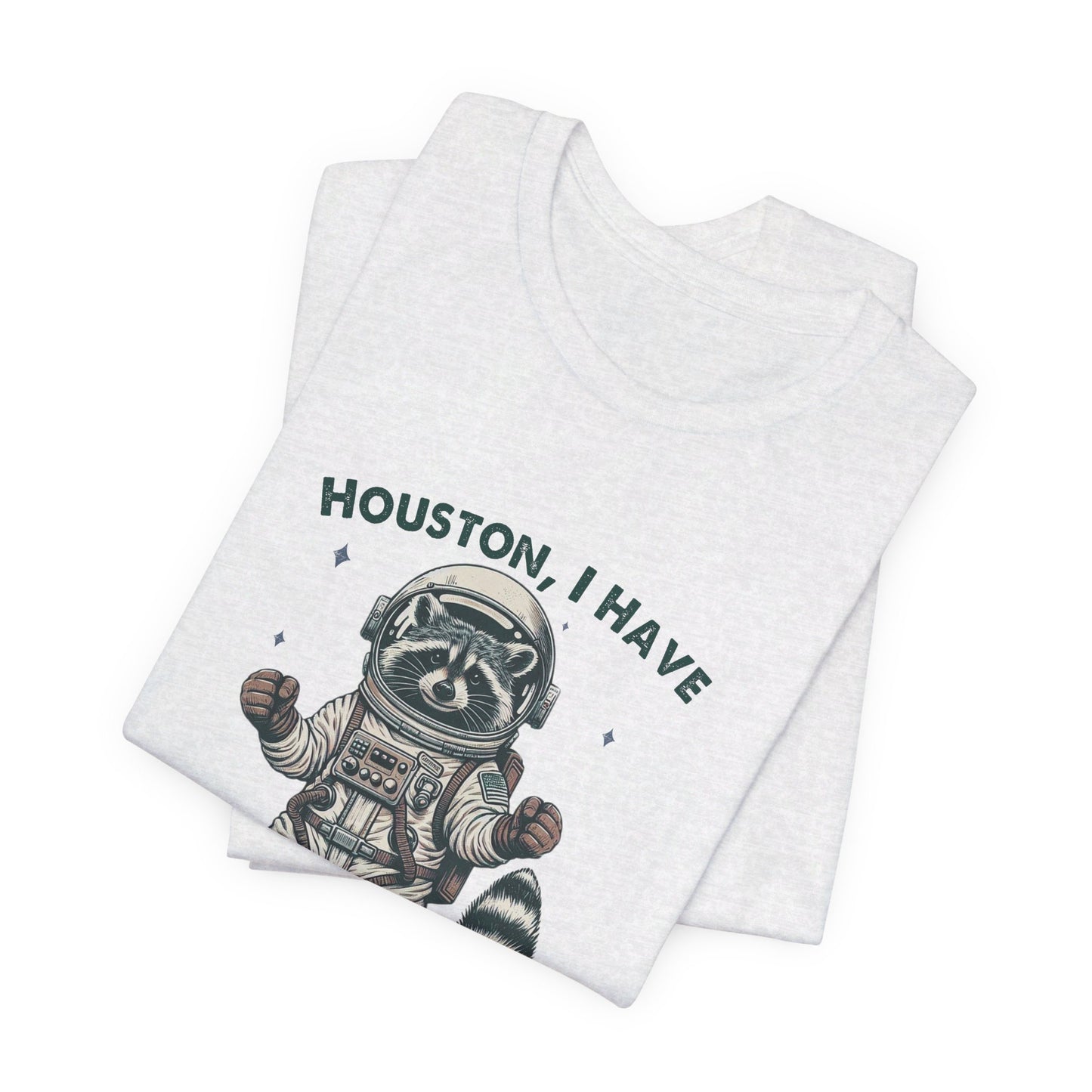Houston Problems: Bella Canvas T-shirt with Raccoon Astronaut