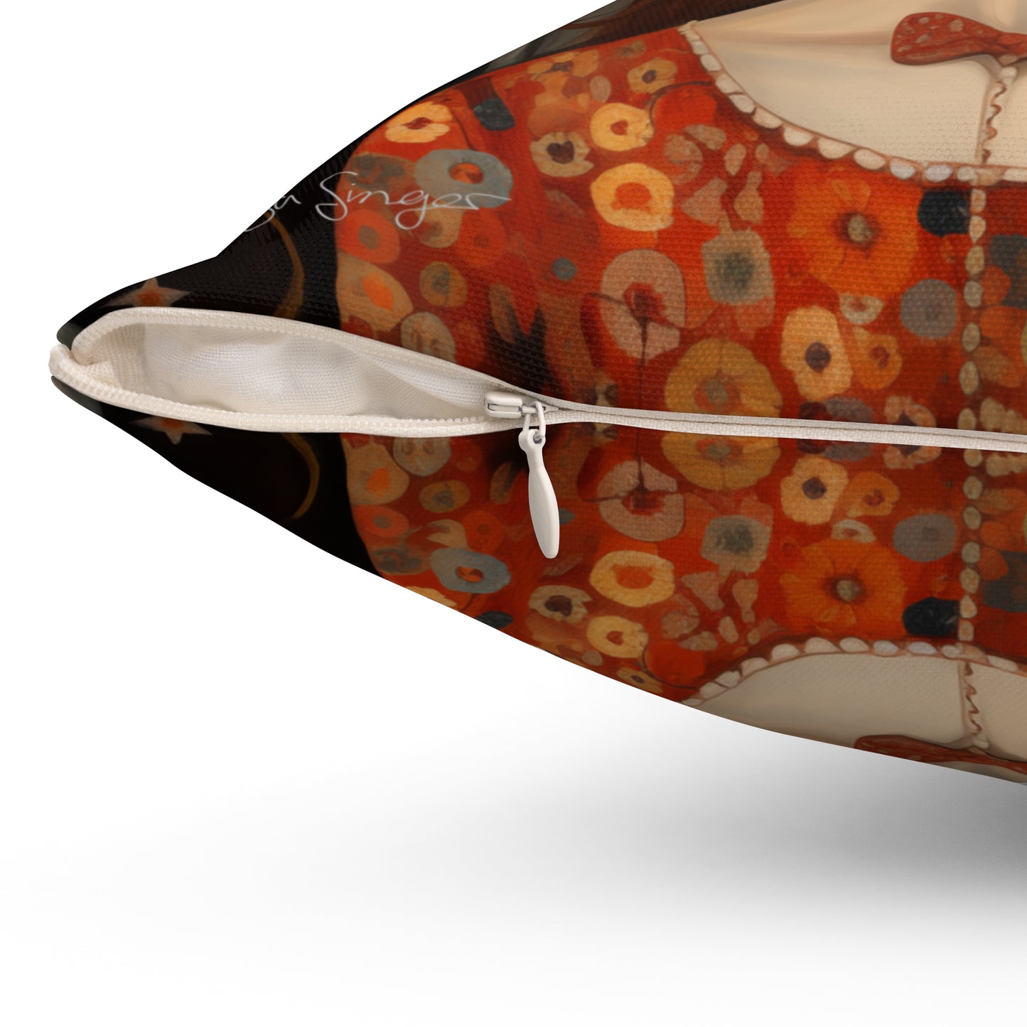 Radiant Ruby's Folk Art Pillow