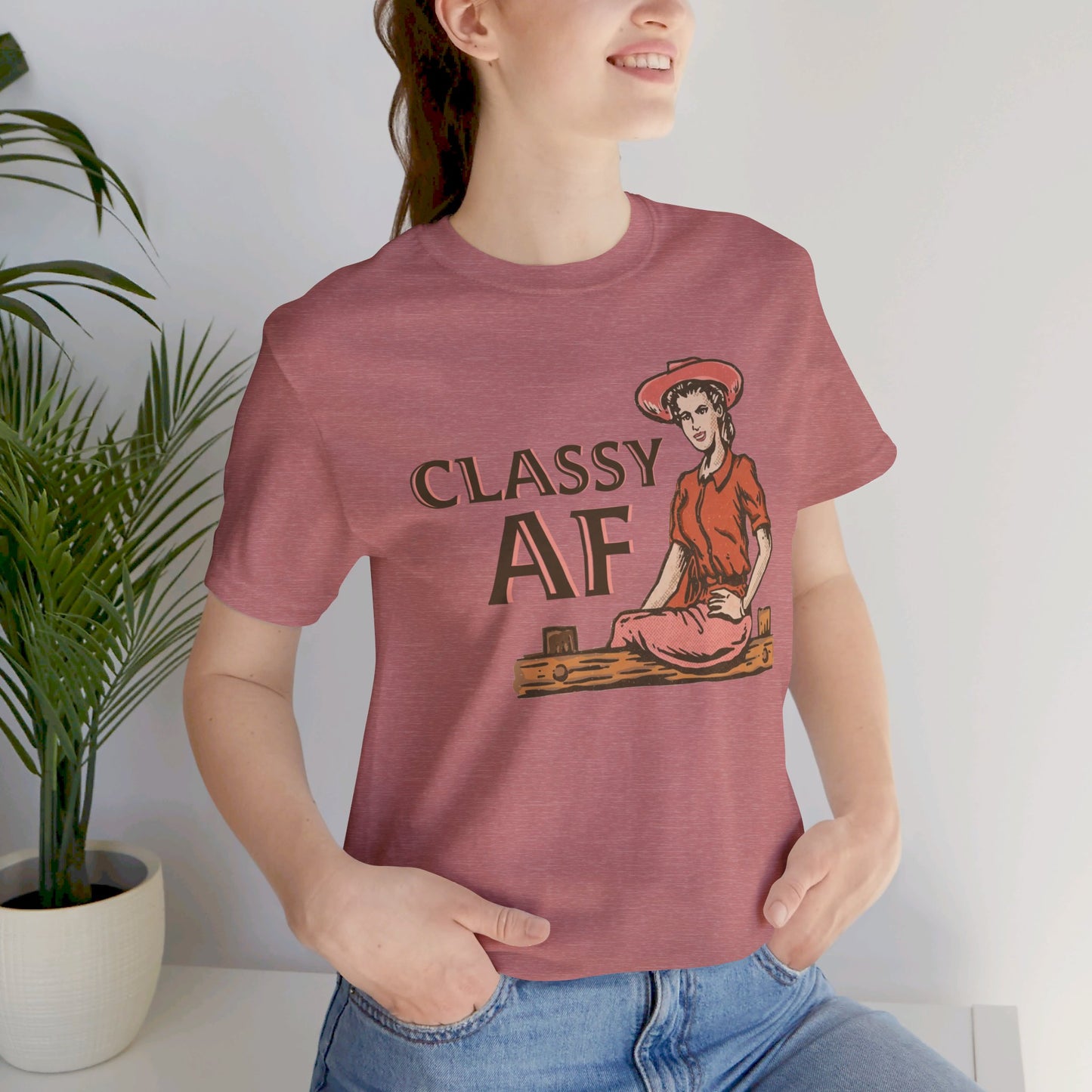 Sassy Elegance: Bella Canvas Unisex T-shirt with Vintage Cowgirl Charm
