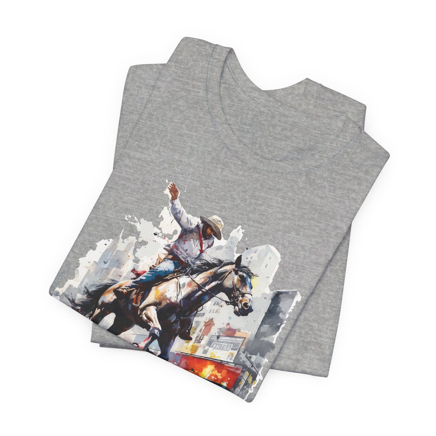 Urban Rodeo: Bella Canvas T-shirt with Cowboy in Times Square