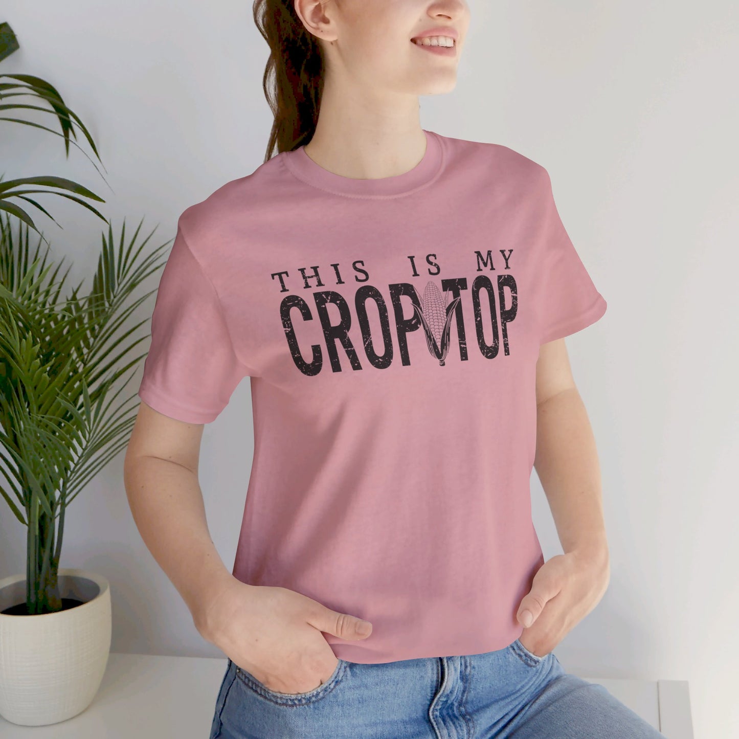 Corn Crop: Bella Canvas T-shirt with Corn Head and Slogan