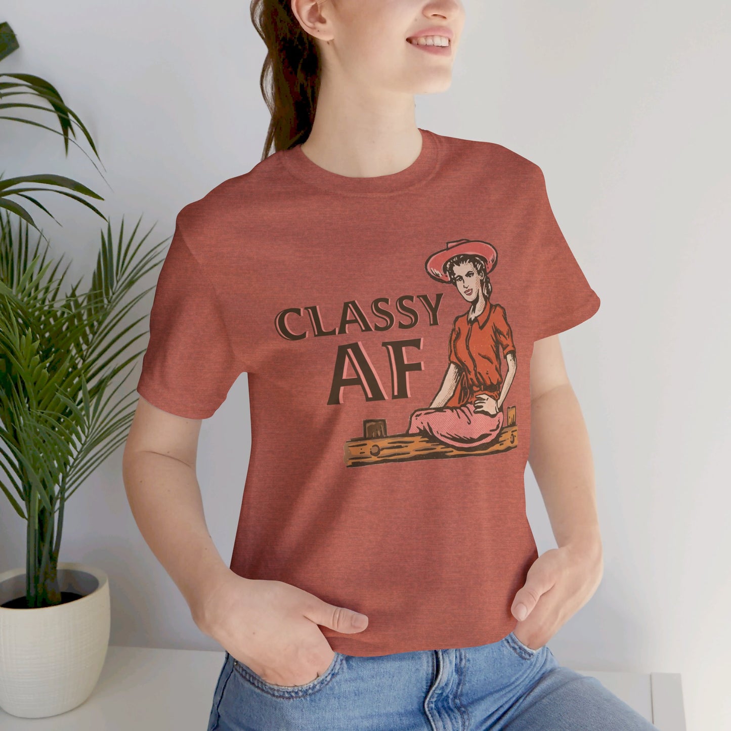 Sassy Elegance: Bella Canvas Unisex T-shirt with Vintage Cowgirl Charm