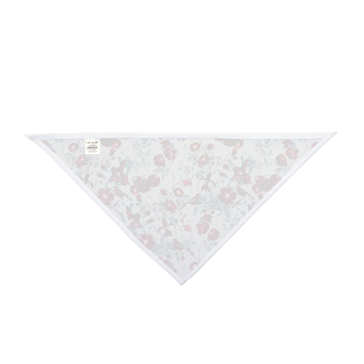 Embrace the beauty of nature with our Cherry Blossom Serenade Dog Bandana/Wild Rag. Burgundy cherry blossoms and birds on a very light grayish blue background create a serene and elegant look. Crafted from soft-spun polyester, this wild rag ensures comfort and style. Also available for humans, exclusively at Eliza Singer.