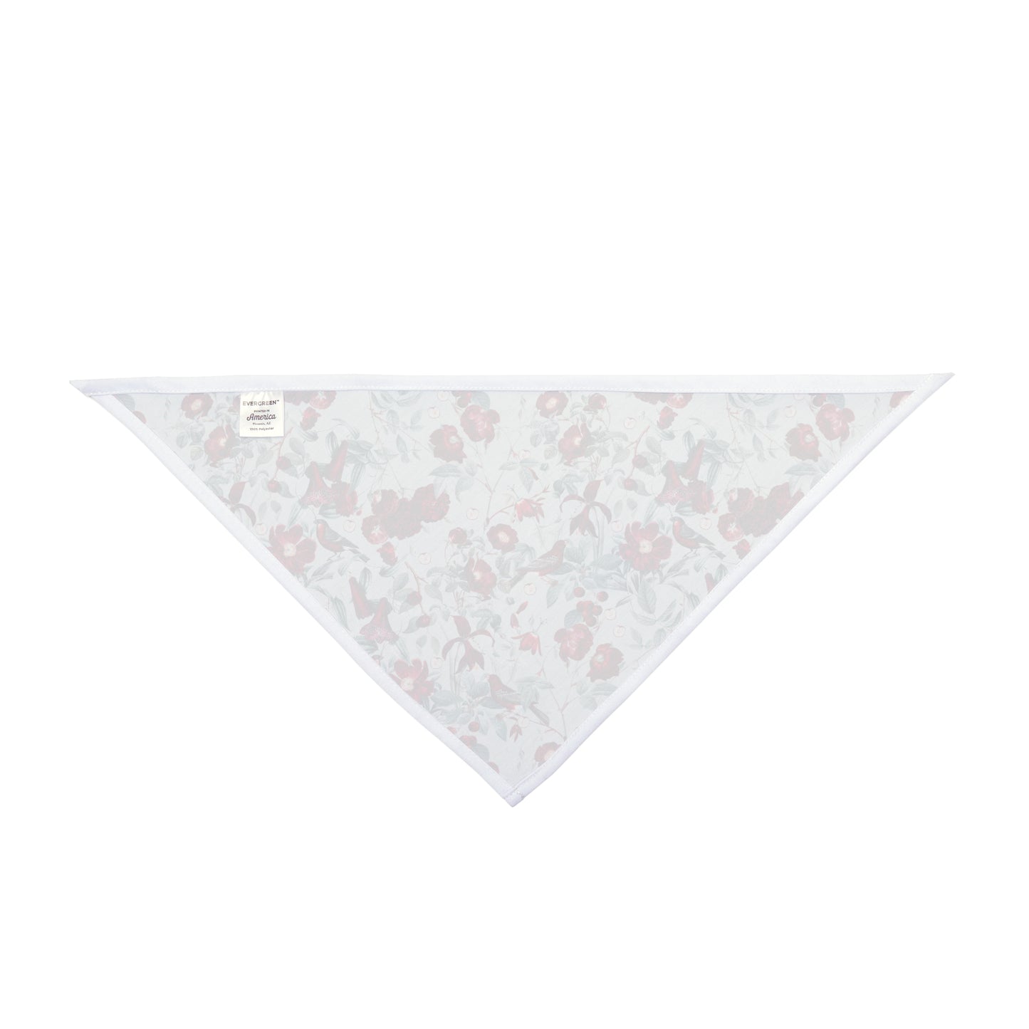 Embrace the beauty of nature with our Cherry Blossom Serenade Dog Bandana/Wild Rag. Burgundy cherry blossoms and birds on a very light grayish blue background create a serene and elegant look. Crafted from soft-spun polyester, this wild rag ensures comfort and style. Also available for humans, exclusively at Eliza Singer.