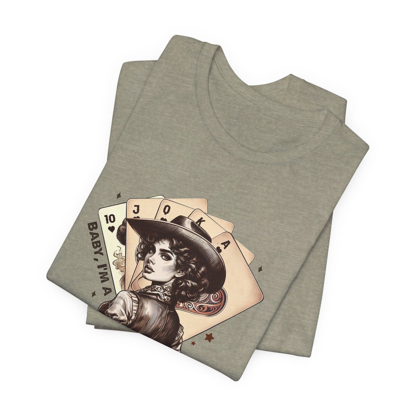 Wild Card: Bella Canvas T-shirt with Vintage Cowgirl