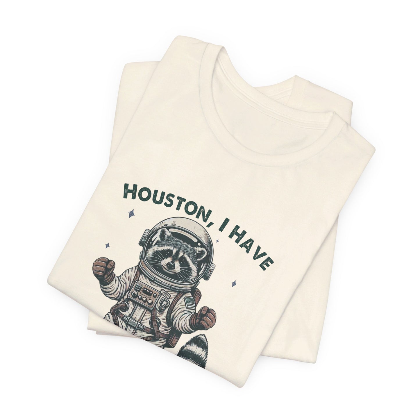 Houston Problems: Bella Canvas T-shirt with Raccoon Astronaut