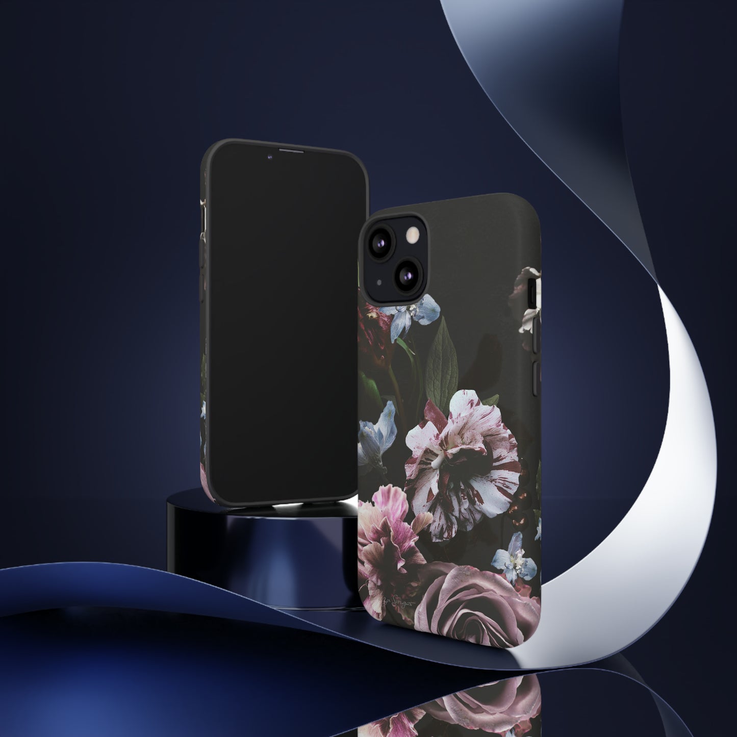 Dutch Floral Elegance: Botany Dutch Flowers Black iPhone Tough Protective Case. A stylish blend of Flowers in muted colors, compatible with iPhone 15, 14, 13, XS, XR Pro/Max/Mini/P/Plus. Unleash the beauty of muted tones with durability and style. #ElizaSinger #PhoneCase #FloralDesign