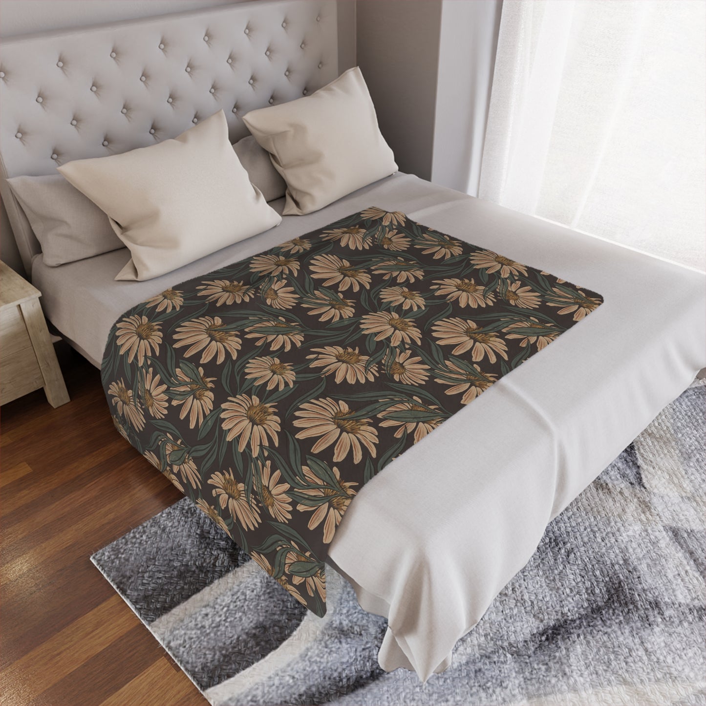 Boho Daisy Minky Blanket