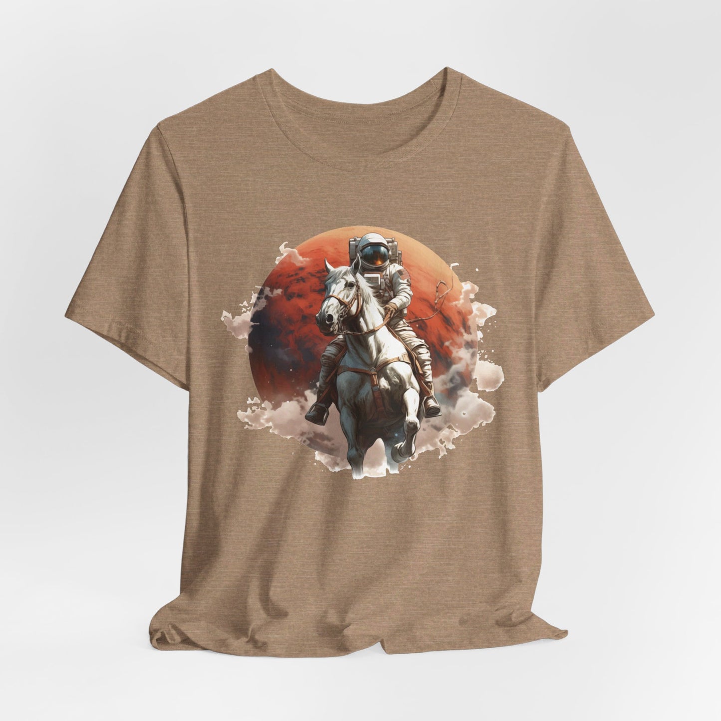 Cosmic Cowboy: Bella Canvas T-shirt with Astronaut and Horse