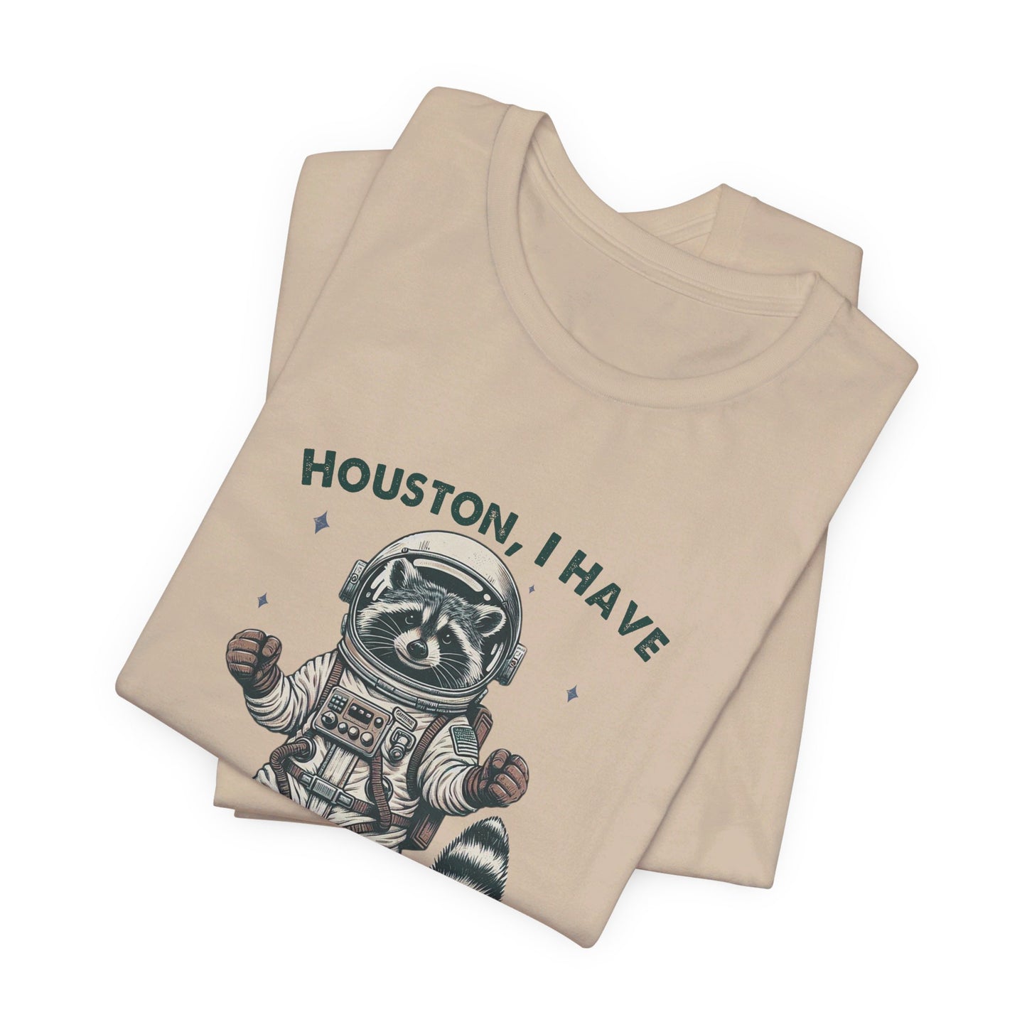 Houston Problems: Bella Canvas T-shirt with Raccoon Astronaut