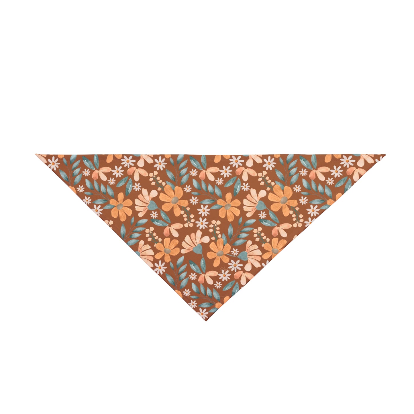 Elevate your pup's country charm with our Daisy Delight Dog Bandana/Wild Rag. The brown background adorned with painted daisy-style flowers adds a touch of rustic elegance to your furry friend's wardrobe. Crafted from soft-spun polyester, this wild rag ensures comfort and style on every adventure. Your dog will stand out in the crowd with this exclusive design, available only at Eliza Singer. Make every walk a fashionable statement.
