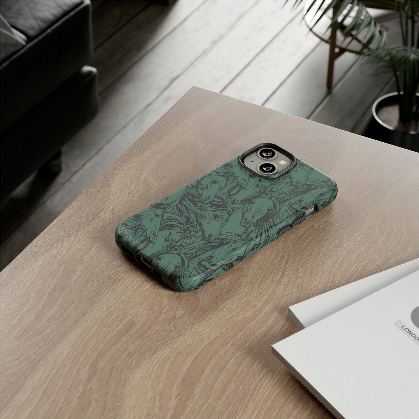 Gallop in Style: Horse Art Western Design iPhone Tough Protective Cover. Featuring a Scribble Horse Drawing, this makes the perfect equestrian gift. Compatible with iPhone 15, 14, 13, XS, XR Pro/Max/Mini/P/Plus. Unleash the Rider in You with Style and Durability. #ElizaSinger #PhoneCase #EquestrianGift