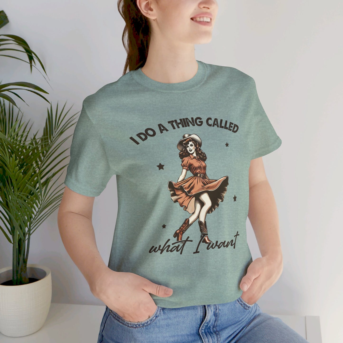 What I Like: Bella Canvas T-shirt with Vintage Cowgirl