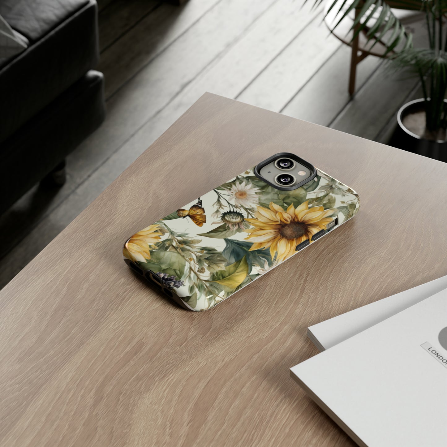 Bask in Sunshine: Beautiful Sunflower Floral iPhone Tough Protective Cover. A charming blend of Flower and Sunflowers in a cottage core style, compatible with iPhone 15, 14, 13, XS, XR Pro/Max/Mini/P/Plus. Elevate Your Device with Nature's Beauty and Durability. #ElizaSinger #PhoneCase #FloralDesign