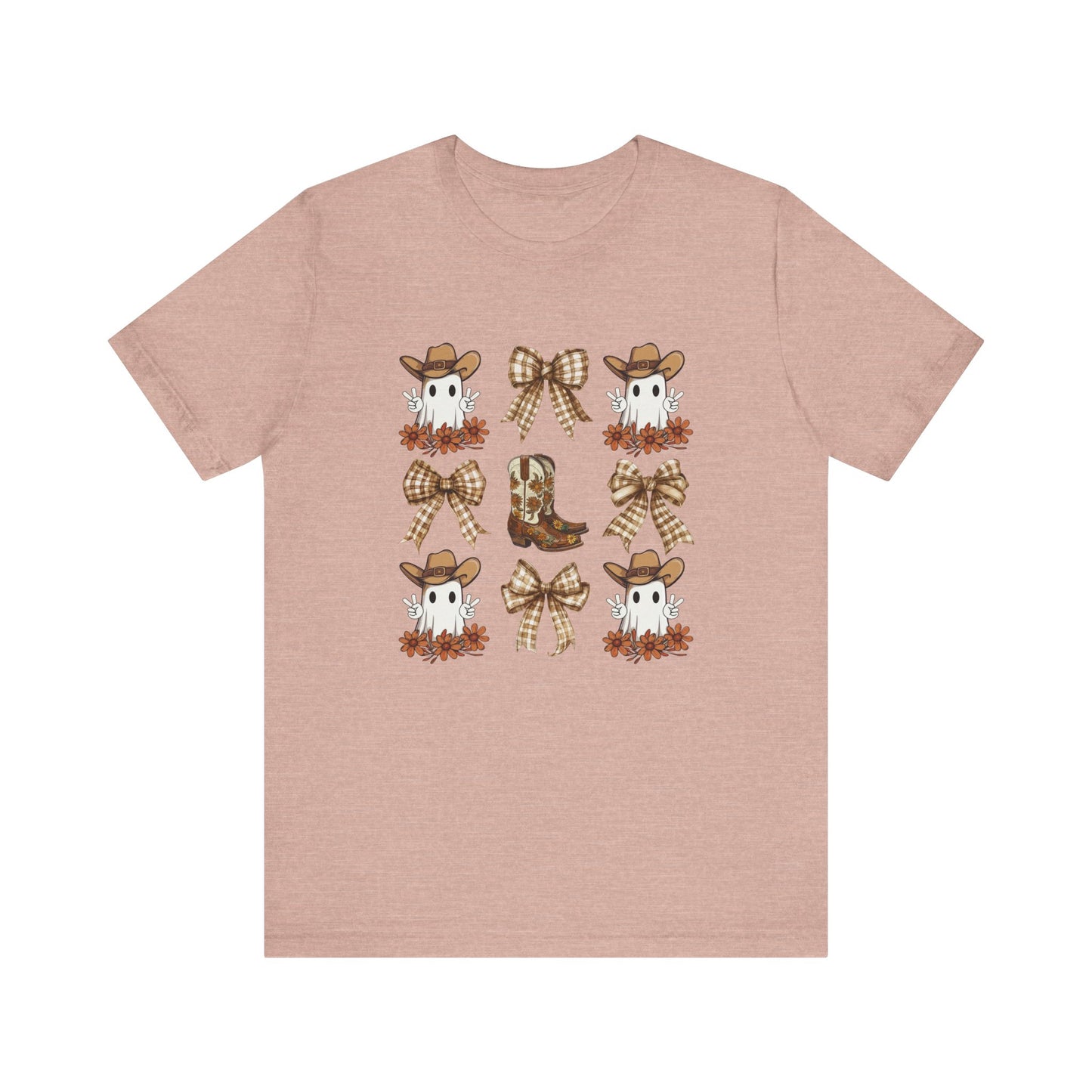 Ghostly Rodeo: Halloween Bella Canvas T-shirt with Western Ghosts