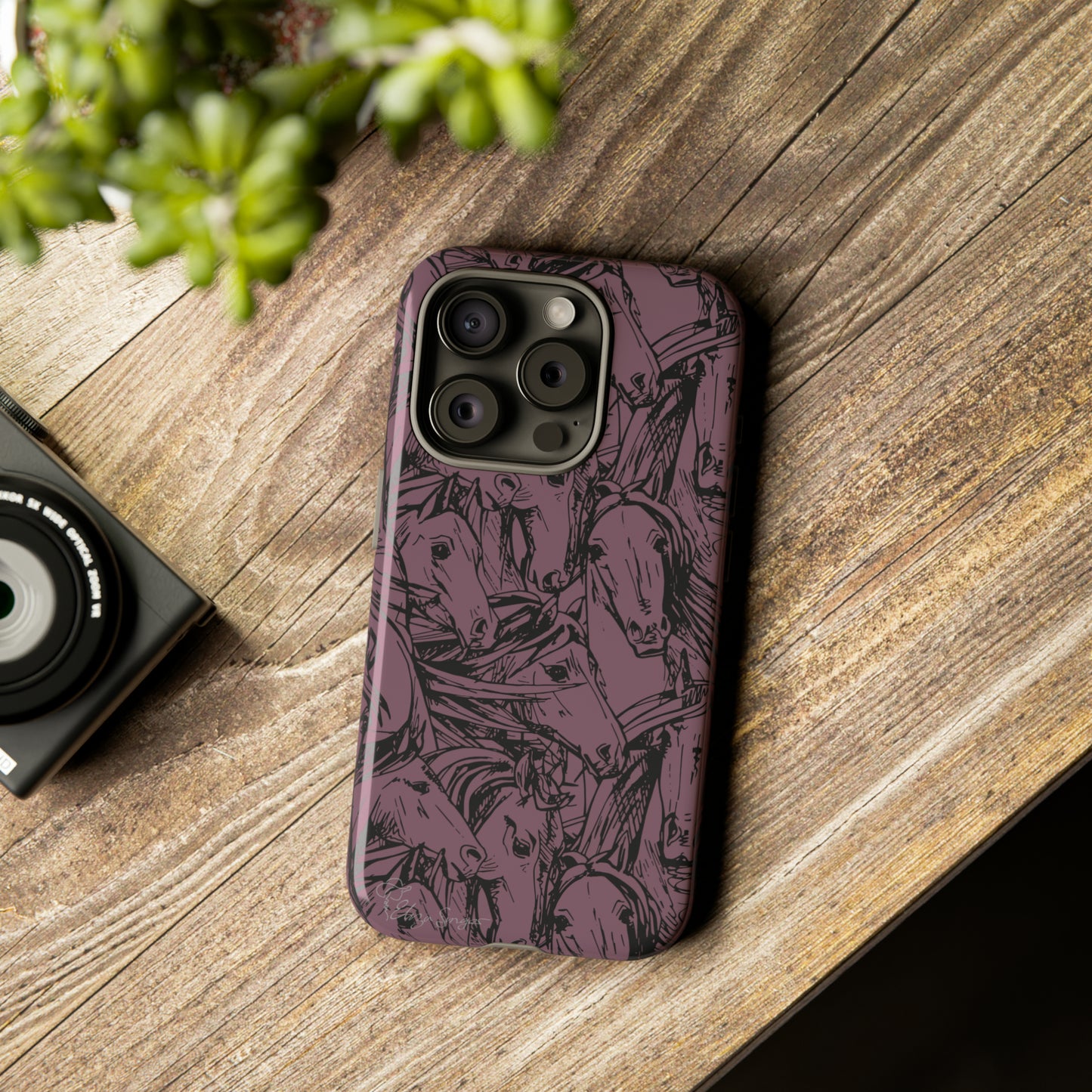 Gallop in Style: Horse Art Western Design iPhone Tough Protective Cover. Featuring a Scribble Horse Drawing, this equestrian-themed case is compatible with iPhone 15, 14, 13, XS, XR Pro/Max/Mini/P/Plus. Unleash the Rider in You with Style and Durability. #ElizaSinger #PhoneCase #EquestrianStyle