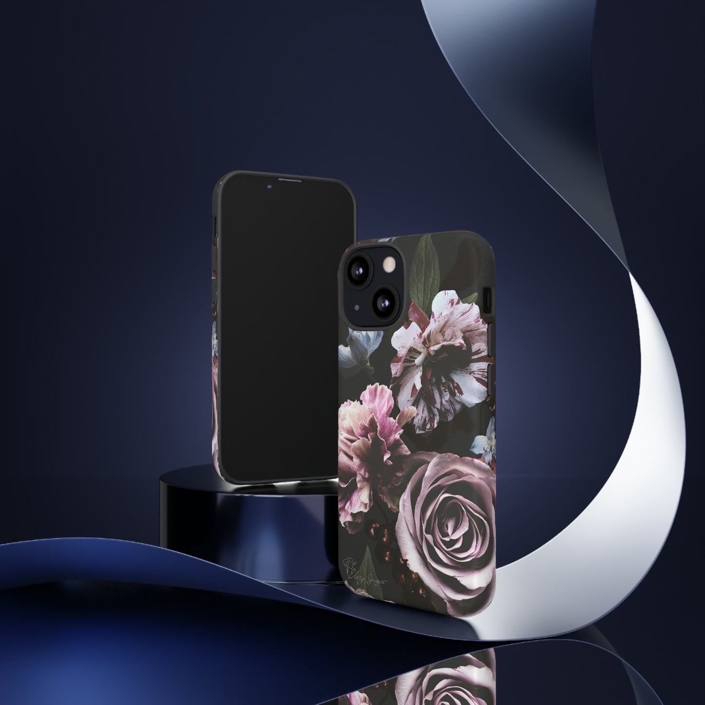 Dutch Floral Elegance: Botany Dutch Flowers Black iPhone Tough Protective Case. A stylish blend of Flowers in muted colors, compatible with iPhone 15, 14, 13, XS, XR Pro/Max/Mini/P/Plus. Unleash the beauty of muted tones with durability and style. #ElizaSinger #PhoneCase #FloralDesign