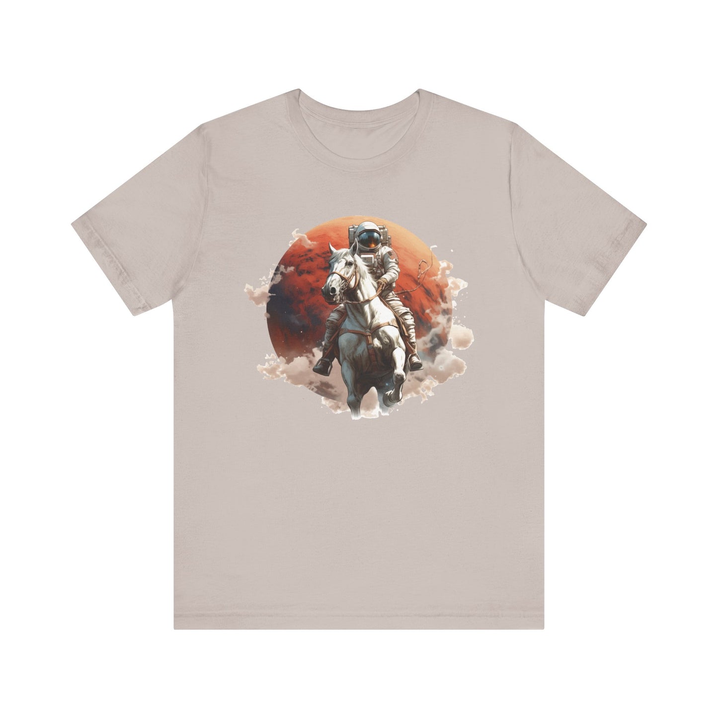 Cosmic Cowboy: Bella Canvas T-shirt with Astronaut and Horse