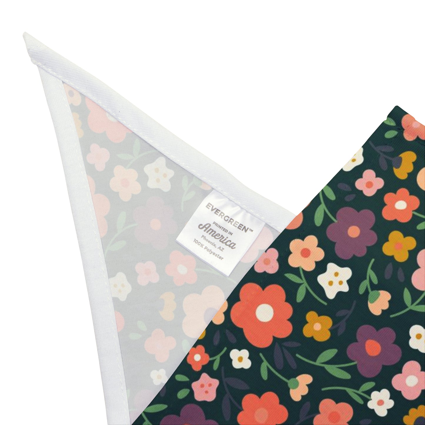Elevate your dog's style with our Minimalist Blooms Dog Bandana/Wild Rag. The dark background adorned with minimalistic style flowers in colors like purple, burnt orange, mustard, and more adds a touch of modern sophistication. Crafted from soft-spun polyester, this wild rag ensures comfort and style. Make a statement on every adventure with this exclusive design, available only at Eliza Singer.