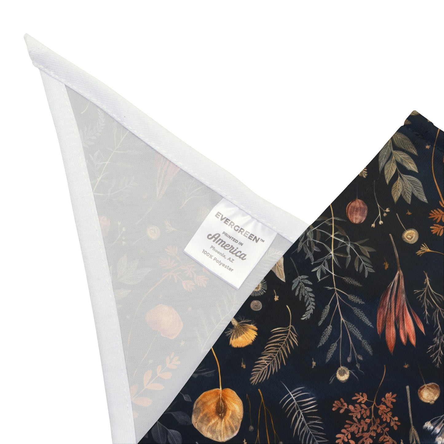 Embrace the enchantment of the night with our Midnight Meadows Dog Bandana/Wild Rag. Dried wildflowers on a dark background create a mysterious and elegant look. Crafted from soft-spun polyester, this wild rag ensures comfort and style. Make your pup stand out on evening strolls with this exclusive design, available only at Eliza Singer.