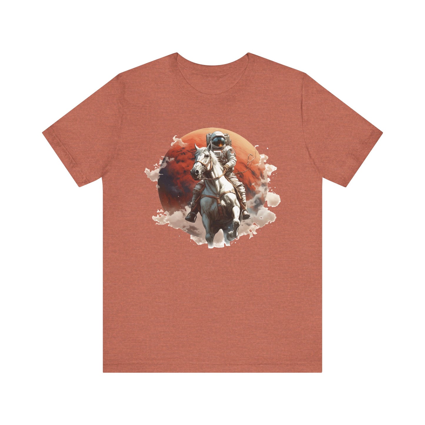 Cosmic Cowboy: Bella Canvas T-shirt with Astronaut and Horse
