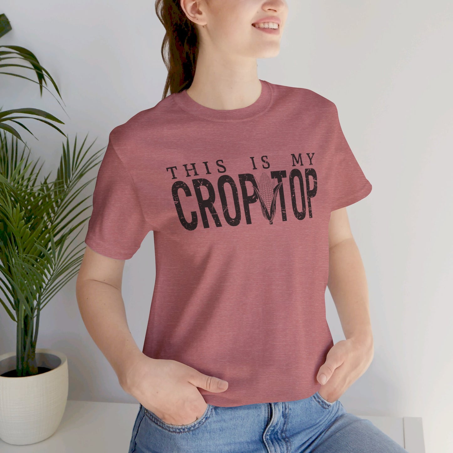 Corn Crop: Bella Canvas T-shirt with Corn Head and Slogan