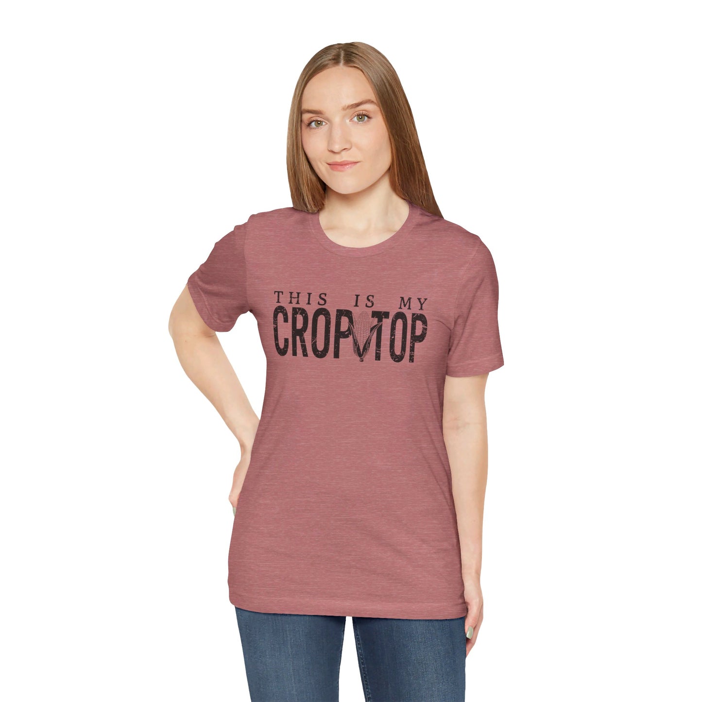 Corn Crop: Bella Canvas T-shirt with Corn Head and Slogan