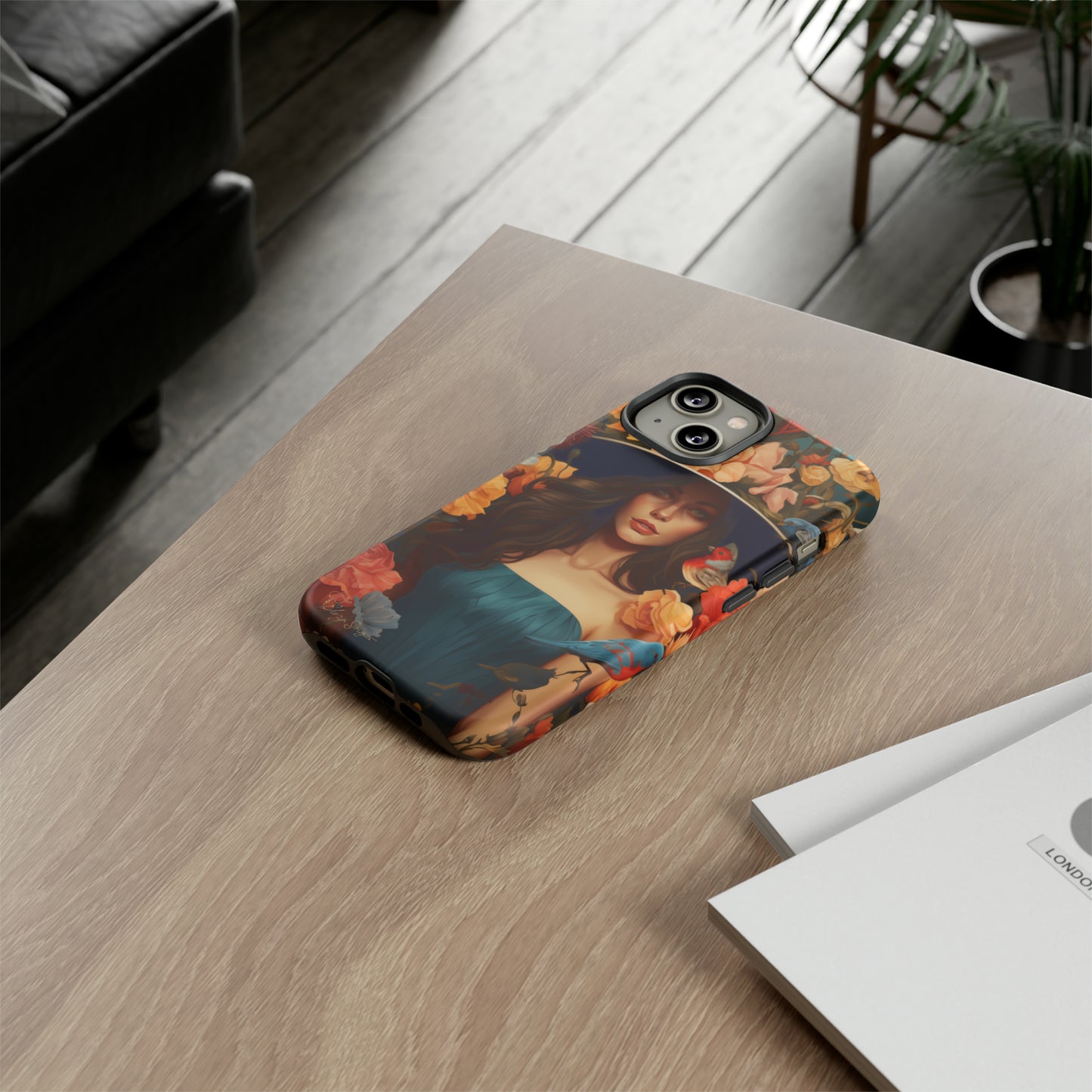 Dark Elegance Unveiled: Explore our Tough Cell Phone Case with a captivating dark background and a woman adorned with a hat amid blooming flowers. This edition seamlessly blends sophistication with robust protection, showcasing the allure of dark elegance. Elevate your style and shield your device. #ElizaSinger #PhoneCase #ElegantProtection