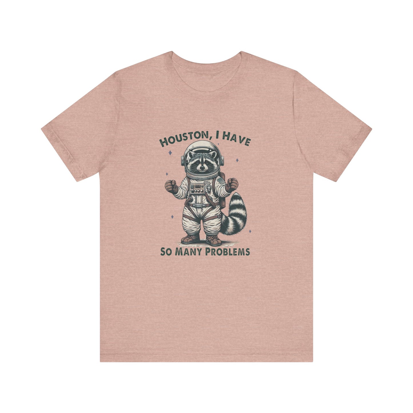 Houston Problems: Bella Canvas T-shirt with Raccoon Astronaut